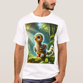 T-shirt Dinosaure de bébé en mousse dans une forêt magique