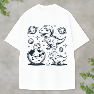 T-shirt Dinosaure de l'espace mignon Dino bleu Amoureux de