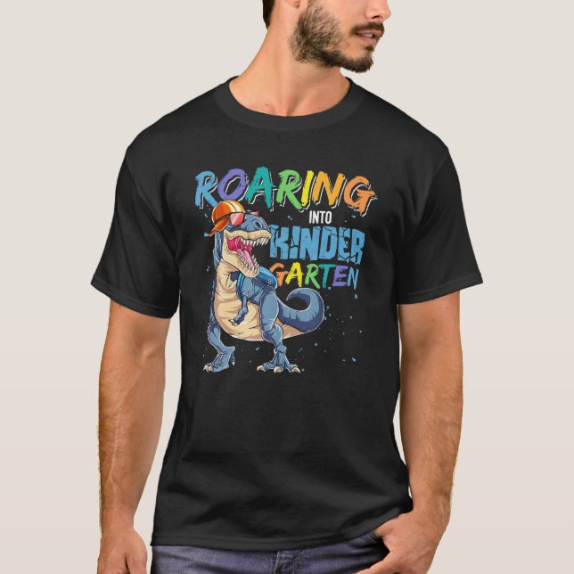 T-shirt Dinosaure De Retour À L'École Se Roulant À La Mate (Devant)