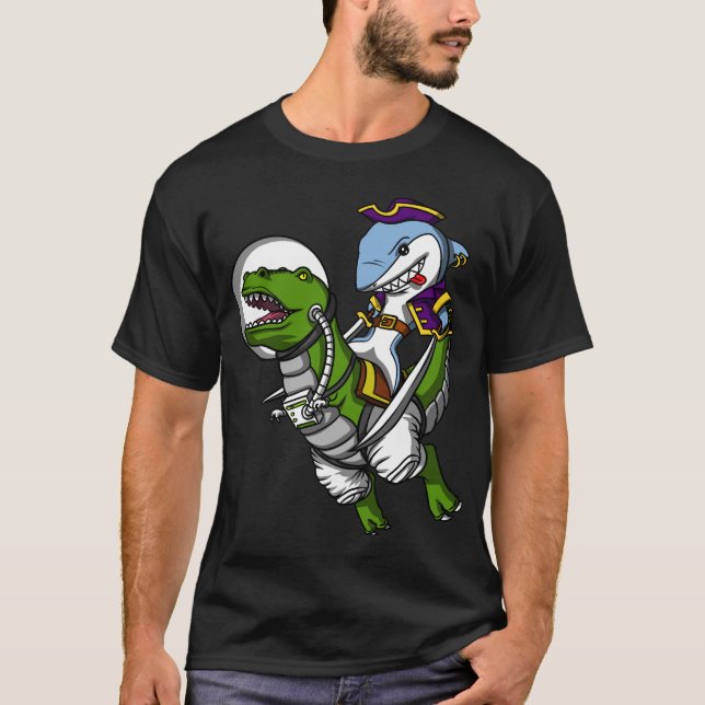 T-shirt Dinosaure de T-Rex de l'espace d'équitation (Devant)
