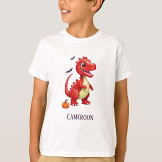T-shirt Dinosaure d'Halloween rouge