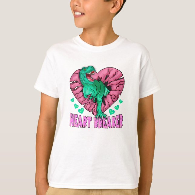 T-shirt Dinosaure Dinosaure Dinosaure de coeur Saint Valen (Devant)