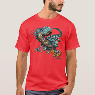 T-shirt Dinosaure en skateboard