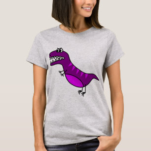 T-shirt Dinosaure fâché pourpre mignon