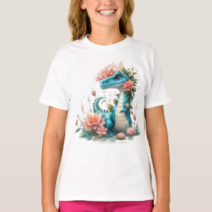 T-shirt Dinosaure floral mou