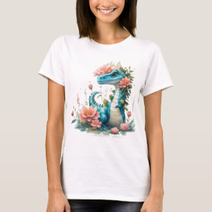 T-shirt Dinosaure floral mou