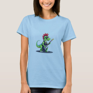 T-shirt Dinosaure jouant de la guitare électrique
