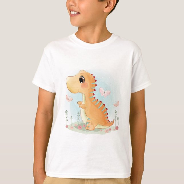 T-shirt Dinosaure Joyeux Jouer (Devant)