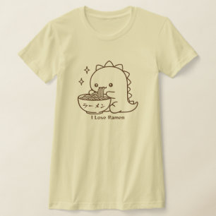 T-shirt Dinosaure Manger Ramen nouilles Personnalisées Kaw
