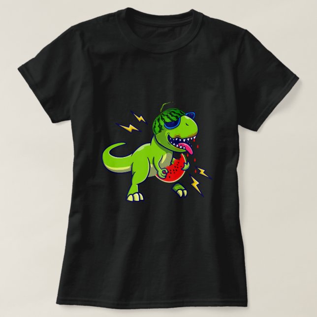 T-shirt Dinosaure Manger Watermelon One Dans un Melon T Re (Design devant)