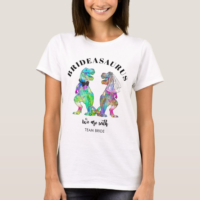 T-shirt Dinosaure Mariage T Rex Brideasaurus (Devant)