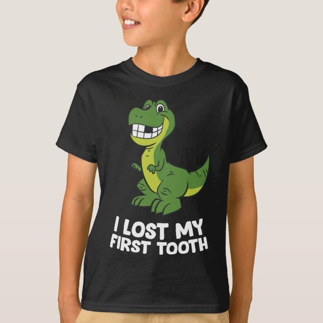 T-shirt Dinosaure Perdu Première dent (Devant)