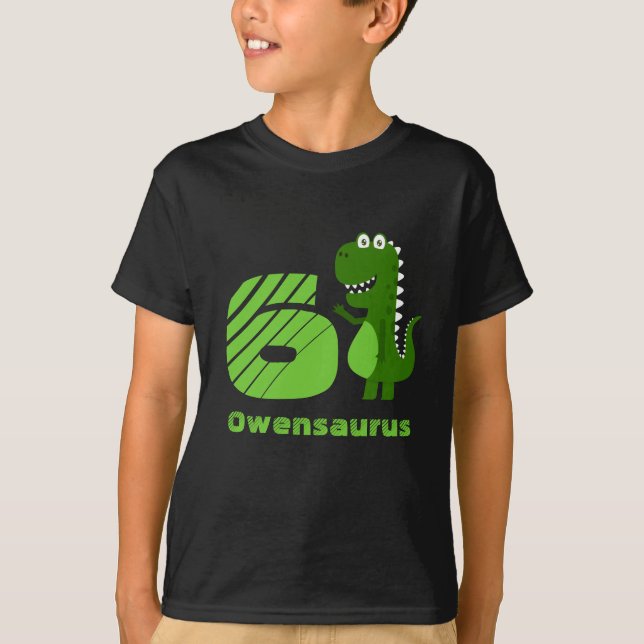 T-shirt Dinosaure personnalisé 6e anniversaire (Devant)