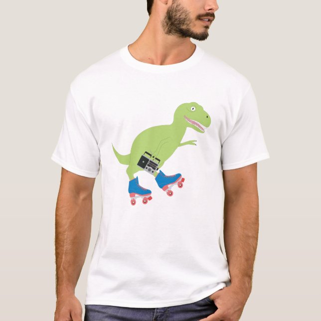 T-shirt Dinosaure Roller Skating Radio (Devant)