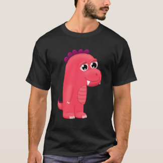 T-shirt Dinosaure rose