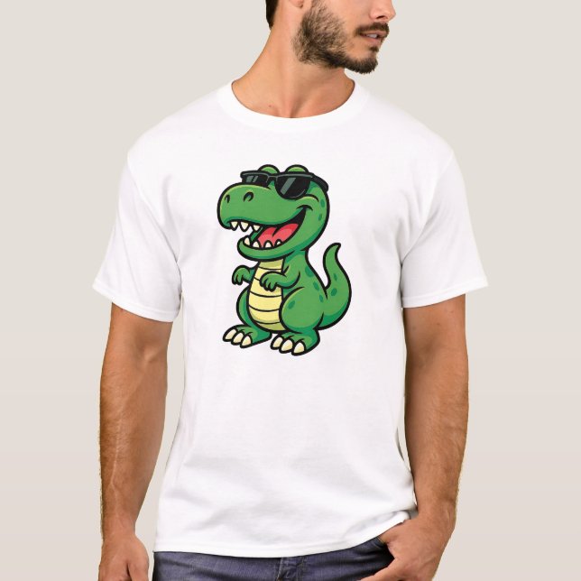 T-shirt Dinosaure Safari avec Shades Cool (Devant)
