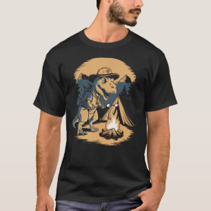 T-shirt Dinosaure Scouting Camping Pour Enfants Garçons Fi