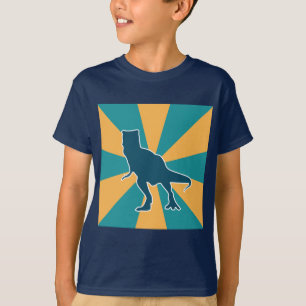 T-shirt Dinosaure silhouette couleurs audacieuses, dino sa