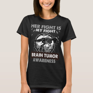 T-shirt Dinosaure Son combat est mon Fight BRAIN TUMOR