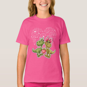 T-shirt Dinosaures amusants Saint Valentin