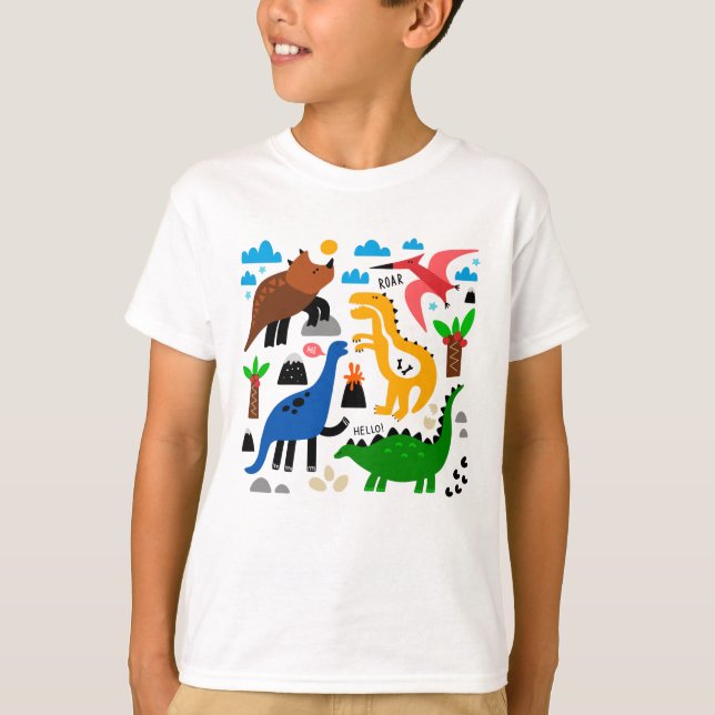 T-shirt Dinosaures motif transparent (Devant)