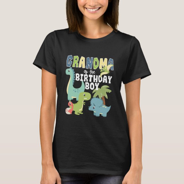 T-shirt Dinosaures Thème Anniversaire Grand-Mère De L'Anni (Devant)