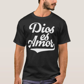 T-shirt Dios Es Amor Espagnol Christian Catholic Message G