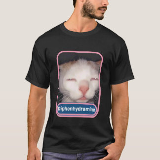 T-shirt Diphenhydramine Chat Silly Y2K Mème Drôle de Chat