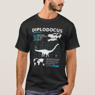 T-shirt Diplodocus fiche d'information Dinosaur Faits