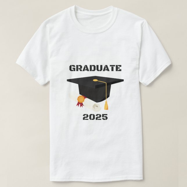 T-shirt DIPLÔMÉ 2025 TOUS âges, sexes, tailles, styles (Design devant)