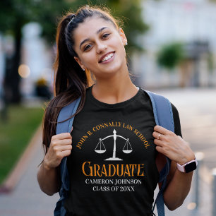 T-shirt Diplôme de droit Orange Black Femmes