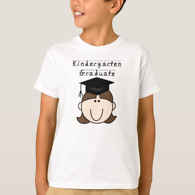 T-shirt Diplômé de jardin d'enfants de fille de brune (Devant)