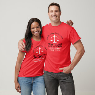 T-shirt Diplôme de l'école de droit rouge noir
