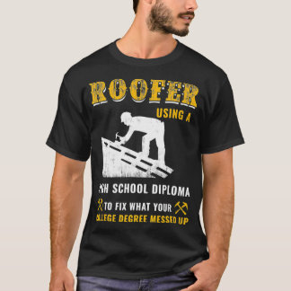 T-shirt Diplôme de l'école secondaire du toit pour réparer