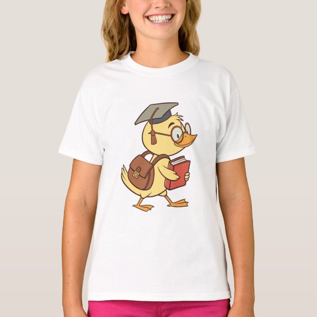 T-shirt Diplôme d'étudiant en canard à dessin intelligent (Devant)