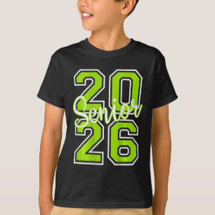 T-shirt Diplômé senior 2026 Varsity Lime Vert Blanc On