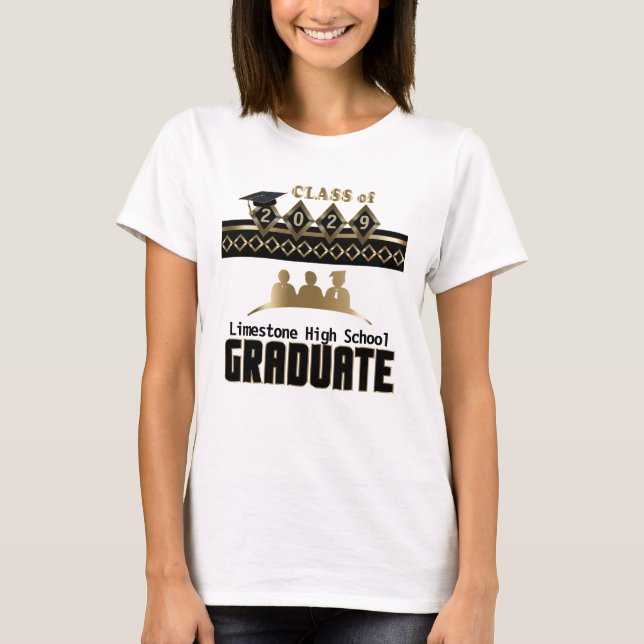 T-shirt Diplômé supérieur personnalisé (Devant)