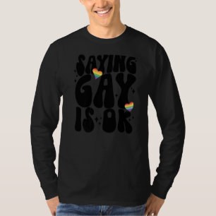 T-shirt Dire Gay Est Bon Coeur Arc-En-Ciel Gay Lesbian Tra