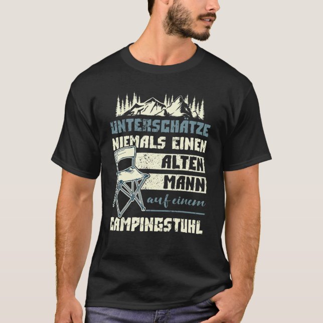 T-shirt Dire Pour Camping Grand-Père Chaise De Camping (Devant)