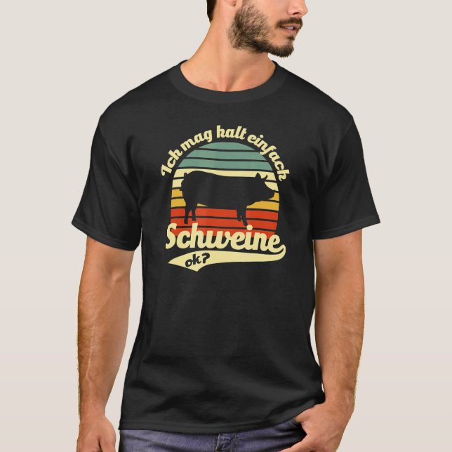 T-shirt Dire Pour L'Agriculteur Ich Mag Halt Einfach Schwe (Devant)
