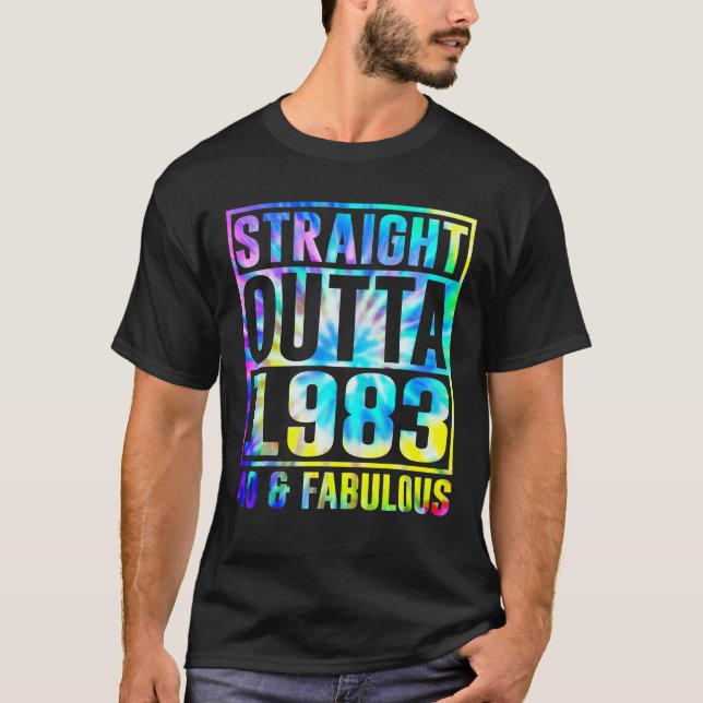 T-shirt Direct Outta 1983 40 Fabuleux Funny 40e (Devant)