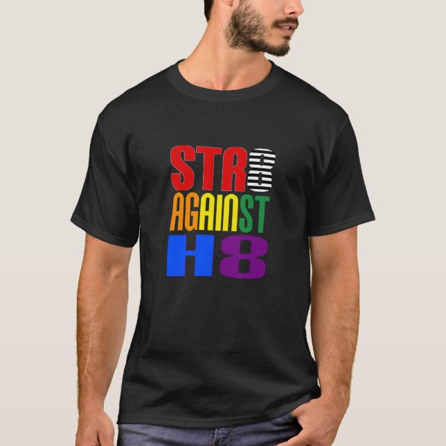 T-shirt Directement contre l'allié de la haine LGBT (Devant)