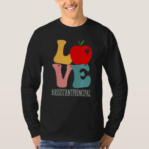 T-shirt Directeur adjoint Love Apple Groovy Mignon Retour