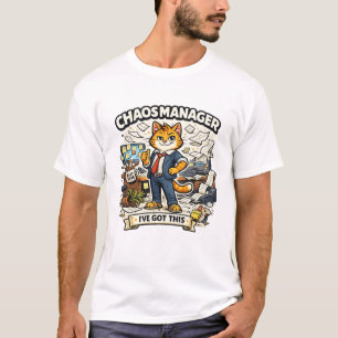T-shirt Directeur de chaos Chat de bureau drôle Vecteur