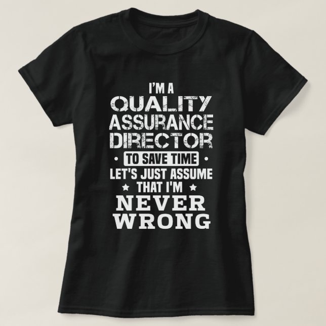 T-shirt Directeur de l'assurance qualité (Design devant)