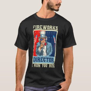 T-shirt Directeur des feux d'artifice Oncle Sam Retro I Ru