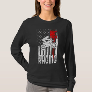 T-shirt Direr Drapeau américain Motocross Motorcycle