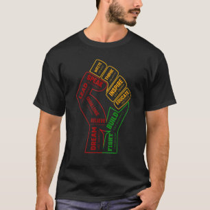 T-shirt Dirigeants Noirs Inspirants Main de Fist Black His