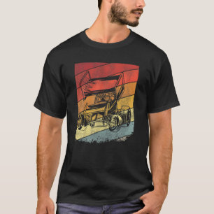 T-shirt Dirt Track Racing Course Sprint Voiture Vintage Re