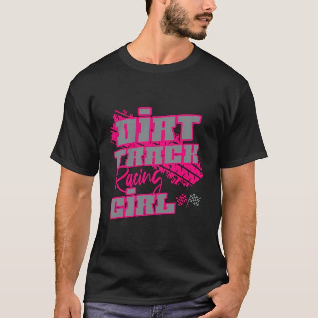 T-shirt Dirt Track Racing Girl Sprint Car Racing (Devant)